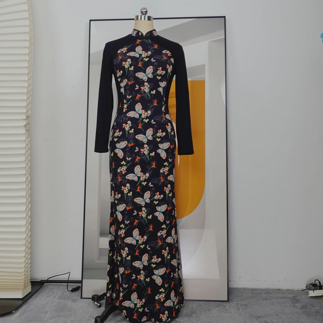 2024秋冬旗袍鱼尾裙新款走秀T台表演气质高端优雅显瘦复古10款