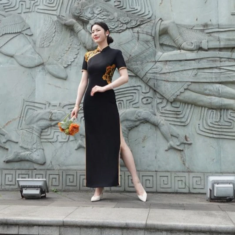 2024春夏新款旗袍走秀高端显瘦复古国风优雅刺绣大码日常19-1款