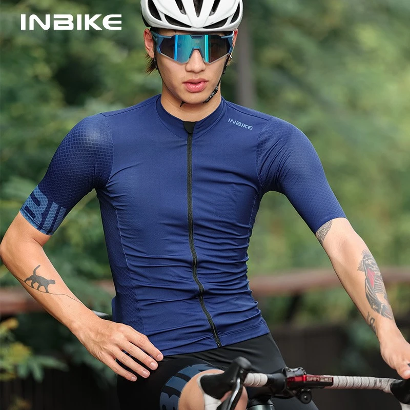 INBIKE 春夏季专业骑行服 男款速干透气短袖公路山地车自行车上衣