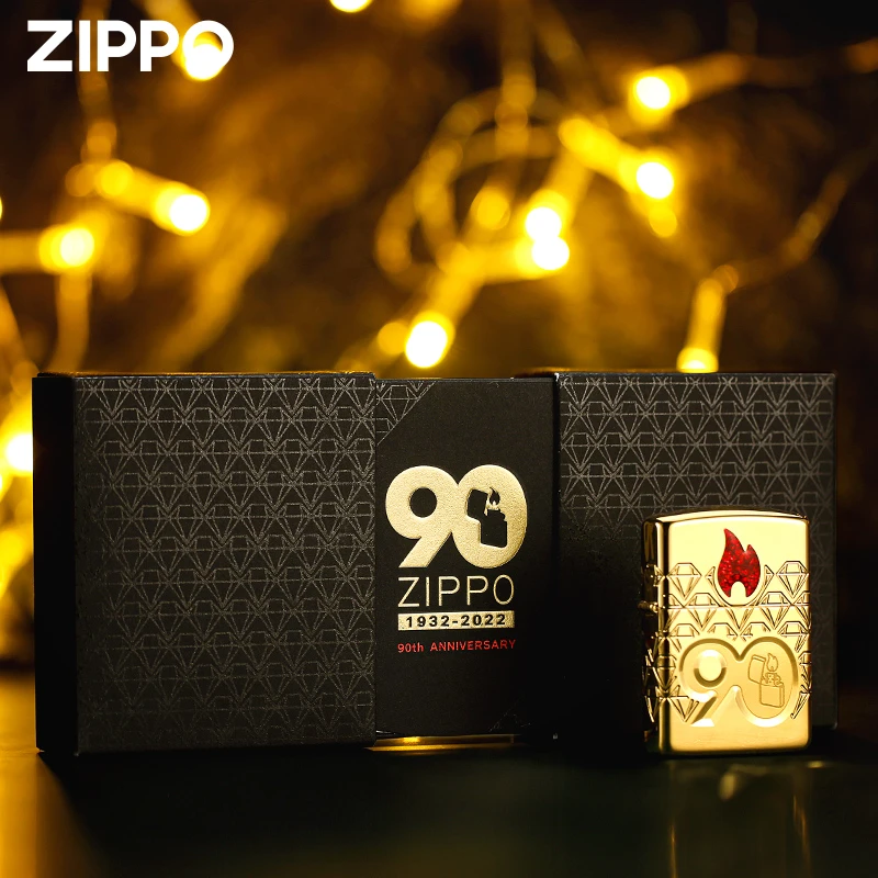 Zippo打火机90周年C22年度收藏版打火机金色个性男士原装TC9901BJ