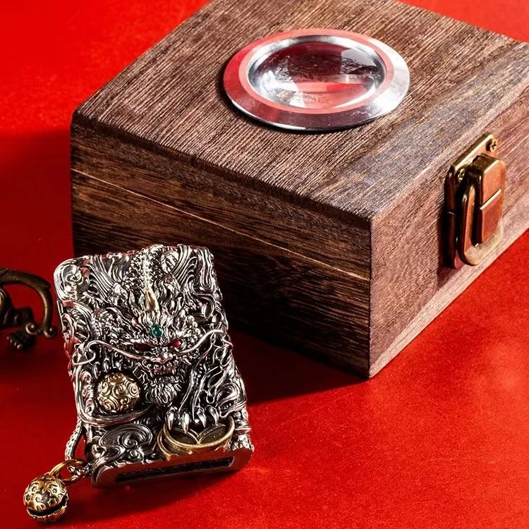 Zippo貔貅打火机金色银色重甲礼盒装防风打火机DY9902TJ礼物