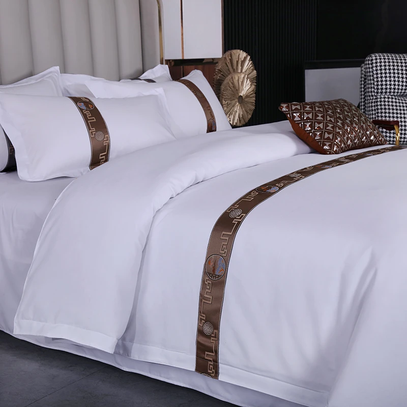 宾馆酒店床上用品套件五件套七件套八件套民宿被芯褥子一整套批发