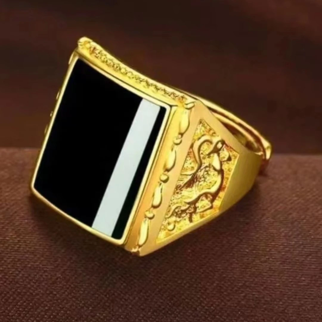 合金戒指 合金 潮流款镶嵌方戒指