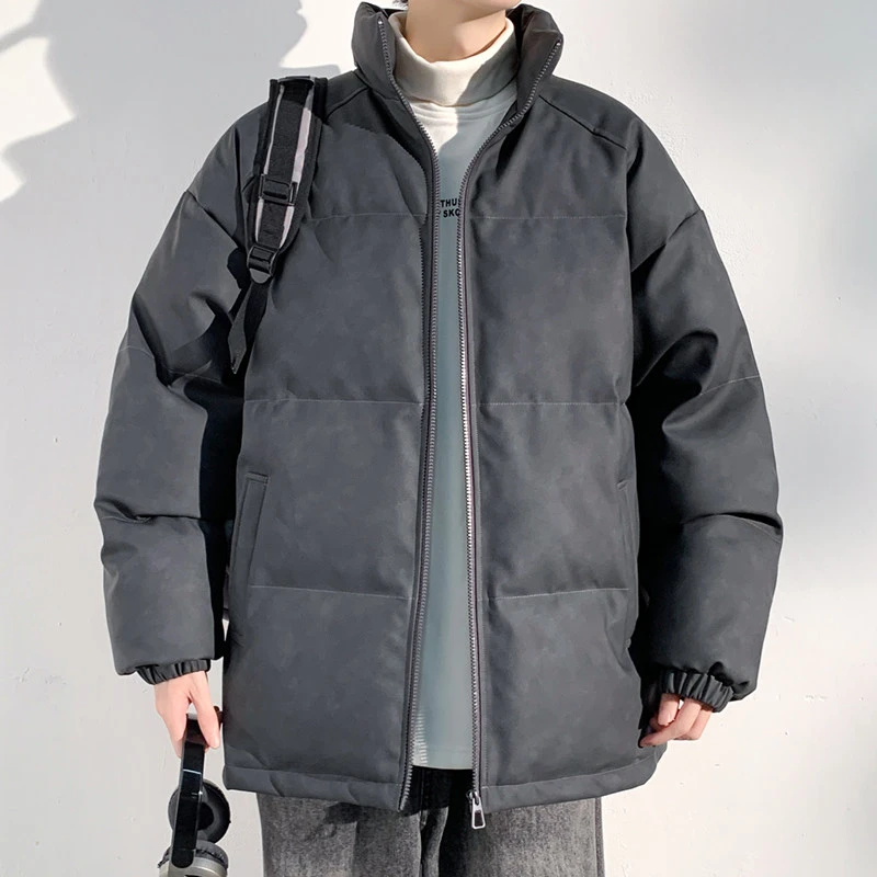 冬季立领加厚皮棉衣加厚外套男宽松保暖冬装皮棉服情侣百搭潮皮衣