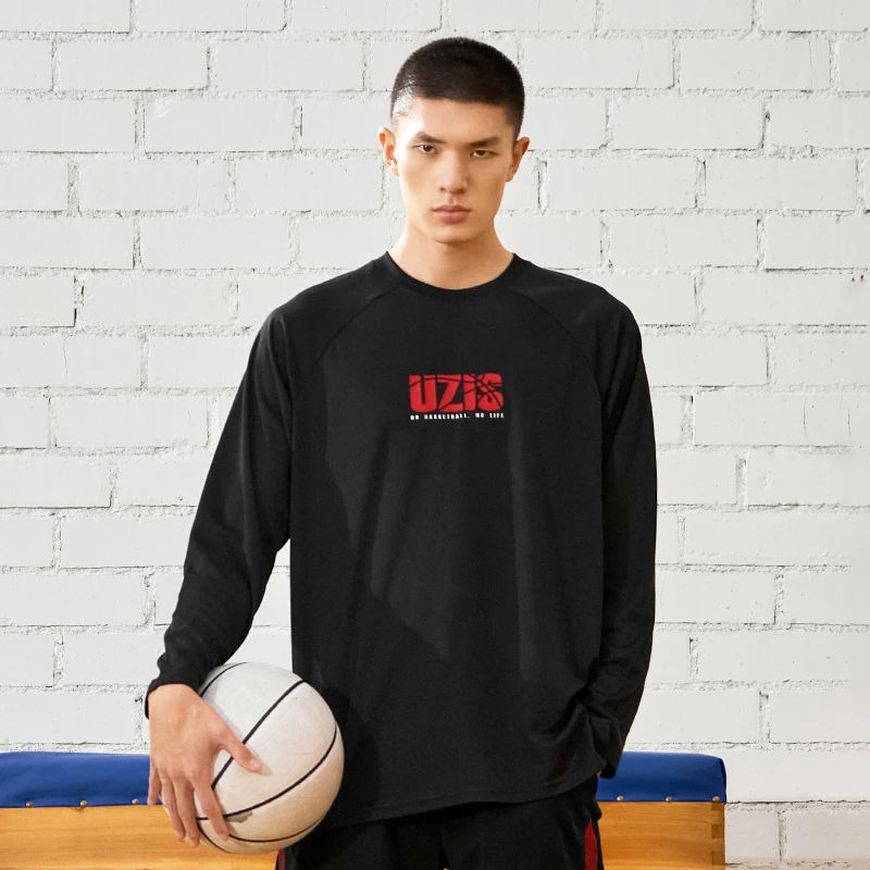 有志者UZIS篮球勋章美式篮球长袖男休闲夏季健身训练速干衣薄款