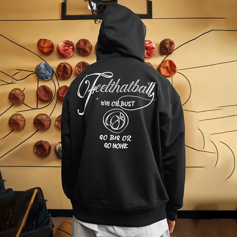 有志者UZIS 美式潮流运动卫衣男秋季休闲宽松篮球连帽套头衫[理念