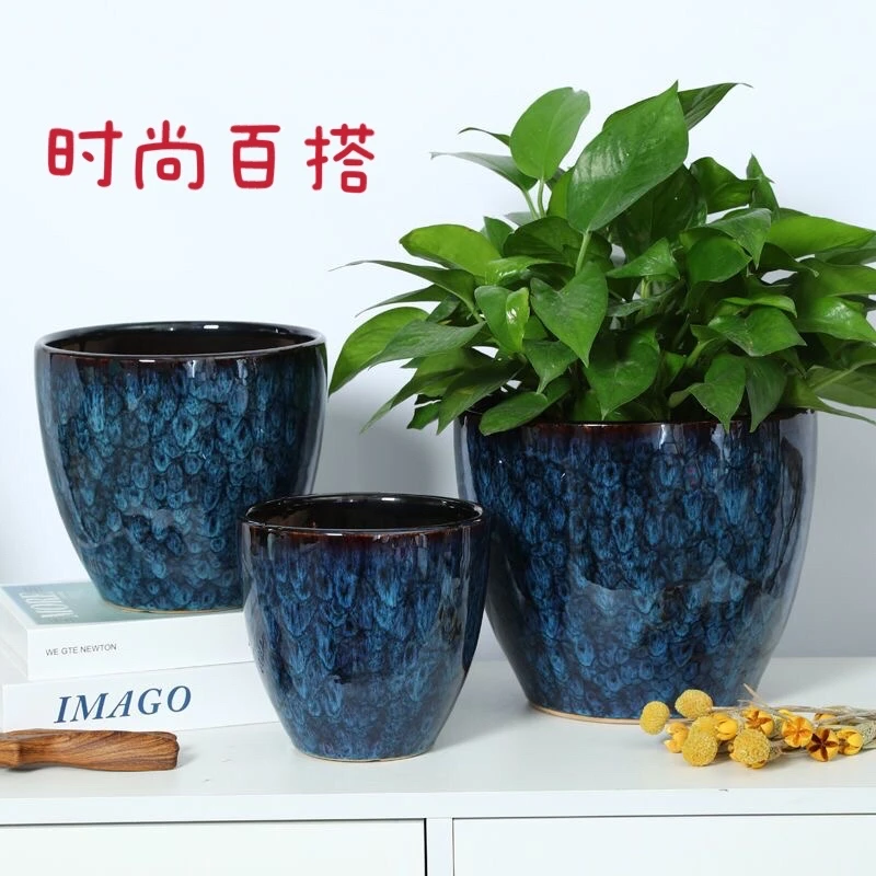 花盆陶瓷中国风特价简约花盆特大号清仓花卉阳台大号创意君子兰月