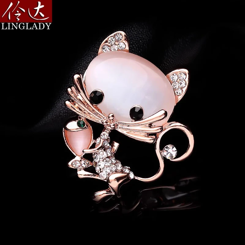 合金树脂胸针 新款猫咪胸针胸花男女萌宠眼镜猫别针配饰衣领胸针