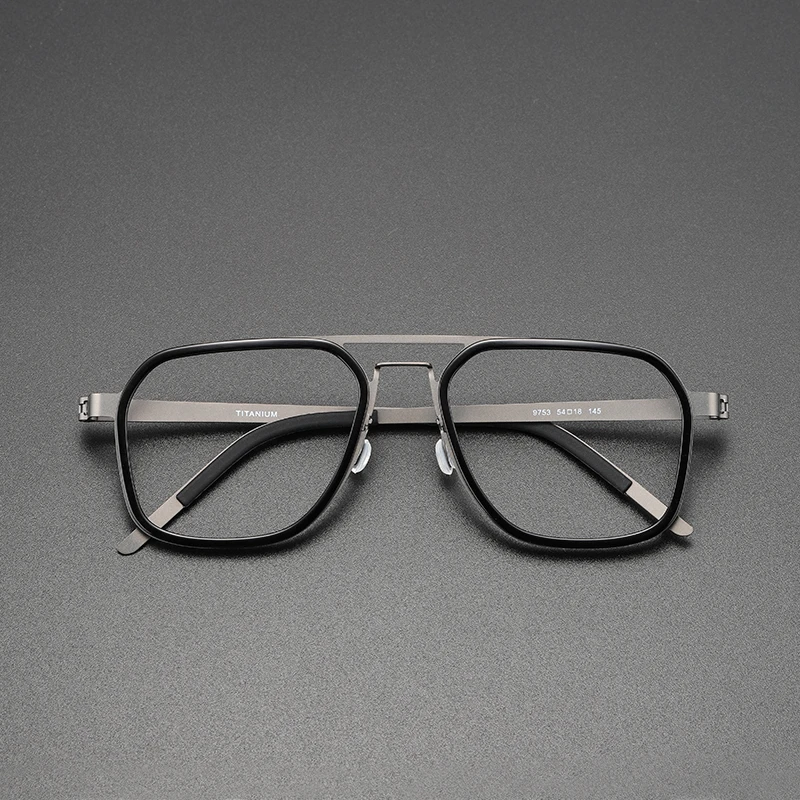 超轻纯钛眼镜架男日本手工复古板材眼镜框配近视全框防蓝光方框黑