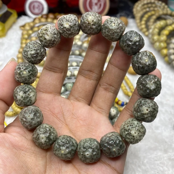 15*14石玉糯润龙鳞小细星无烟花老型桶珠海南星月菩提正品保证