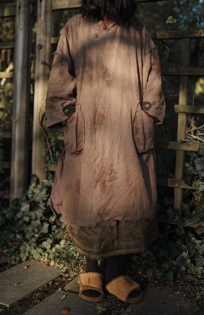 衣诗里汉麻+亚麻复古文艺腔调宽松双层外套(衣长100)