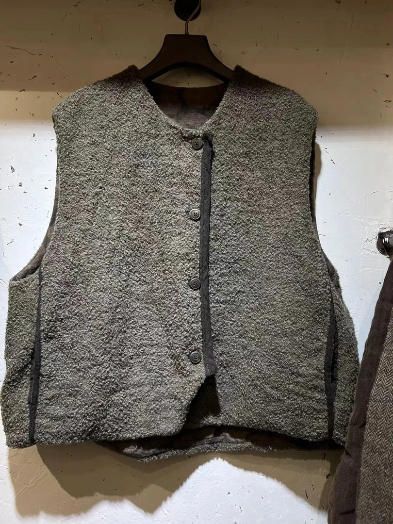 原创双层宽松百搭羊毛马甲（衣长64胸围126）
