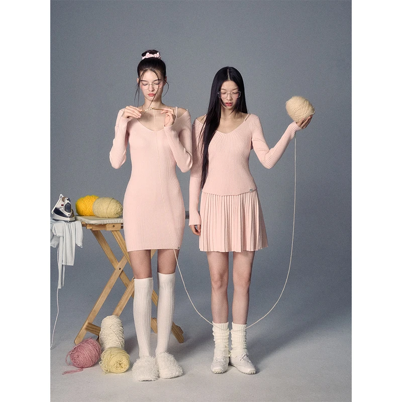 【LaluneDuCiel】NEAT·简月周年庆收腰纯欲针织连衣裙LQCQ00291