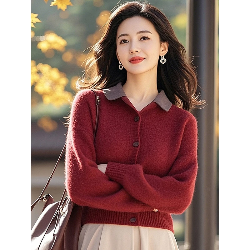 YS#软糯设计感针织开衫毛衣冬季新款时尚减龄百搭女装DY11367