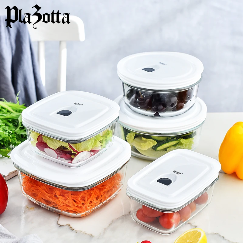 德国plazotta耐热玻璃 保鲜盒微波炉用饺子盒冰箱收纳盒