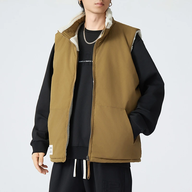 大码双面穿马甲男款加肥加大保暖夹克胖子加肥加大新款外套无袖潮