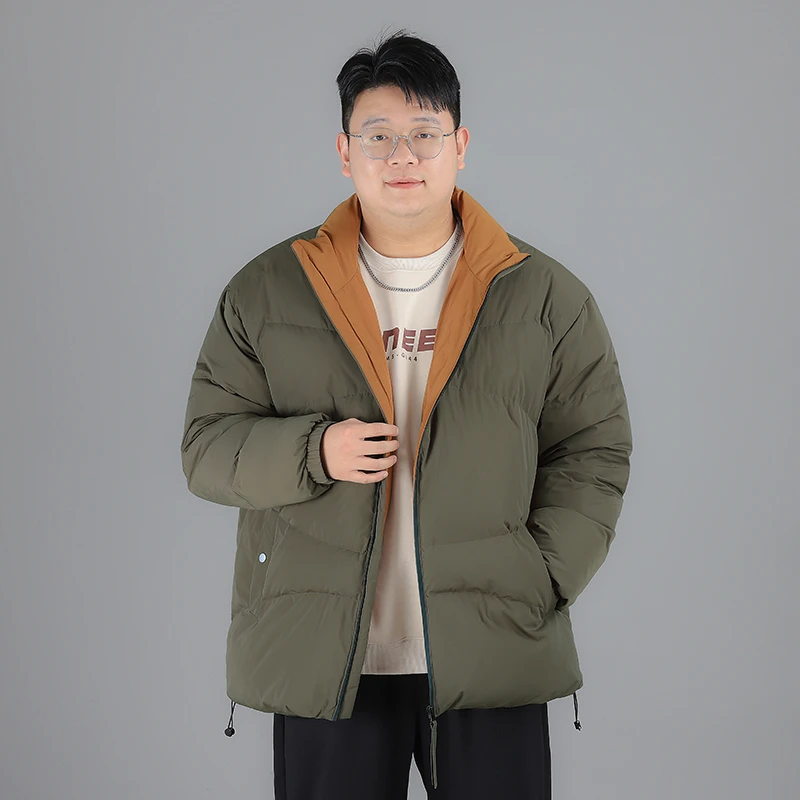 大码男士冬季羽绒防寒休闲百搭加肥加大宽松情侣保暖胖子简约时尚