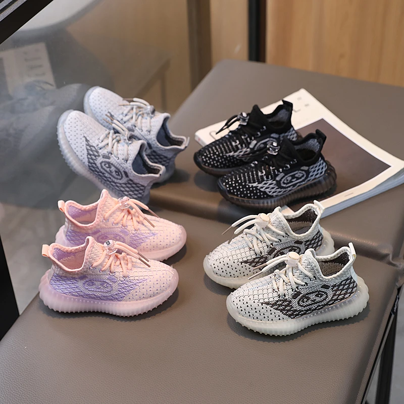 ibabe Duck/芽宝小黄鸭儿童运动鞋新款女童鞋宝宝鞋男童鞋针织鞋