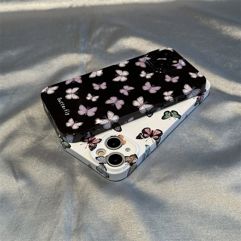 适用【苹果/华为/oppo/vivo/小米】菲林全包满屏蝴蝶手机硬壳创意