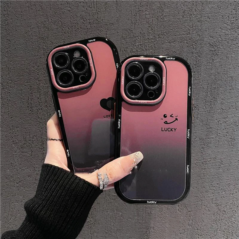 撞色奶油爱心适用苹果16华为oppo小米14vivo手机壳防摔iphone1514