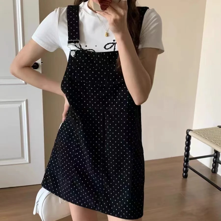 波点背带套装裙42001024