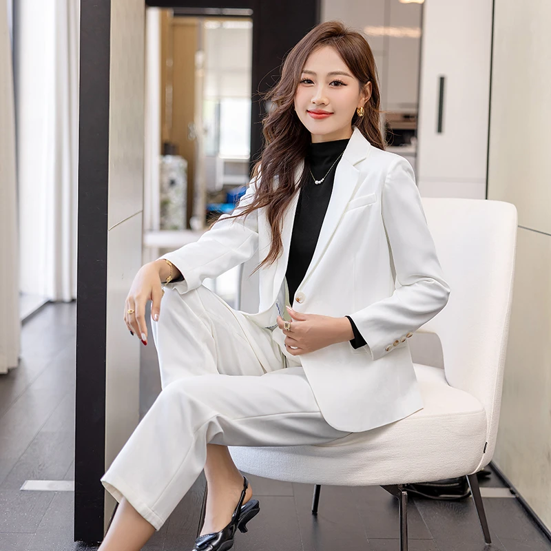 诗萱朵新款韩版宽松时尚女士长袖西装春秋季休闲职业上衣百搭外套