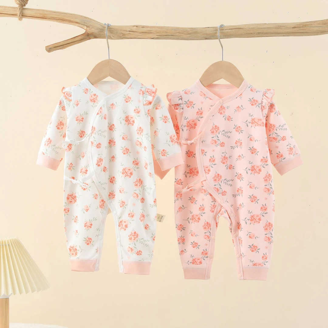 2A907-1新生儿四季款连体衣宝宝A类无骨外穿哈衣爬服婴幼儿内搭衣