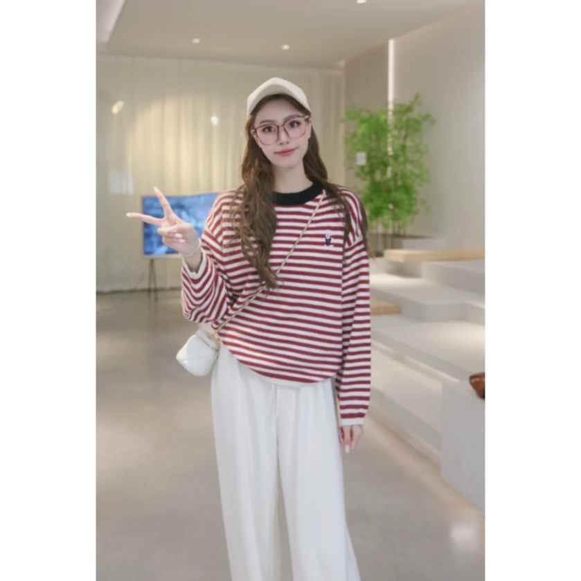 Basic House/百家好秋季新款条纹时尚针织毛衣 B0824B5E632