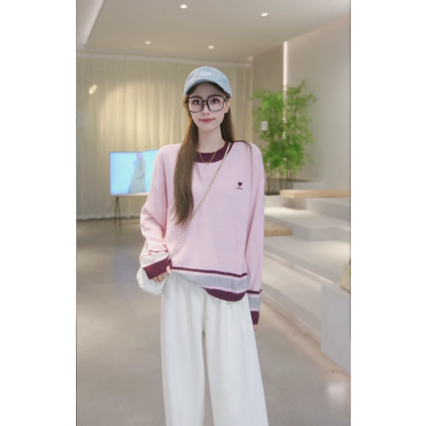 Basic House/百家好春季新款爱心长袖毛衣B0824B5E022