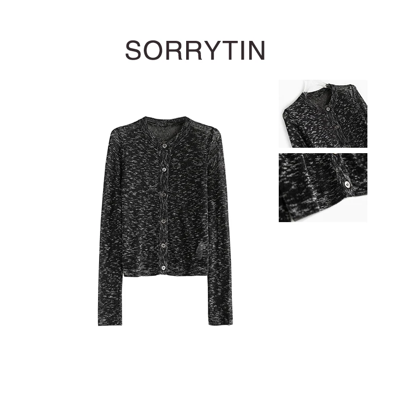 《冰美人》SORRYTIN 体感大降温 凉爽慵懒气质定染烟花黑针织开衫