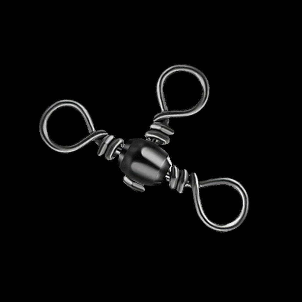 樽形中通三叉转环对叉转环分叉连接器海钓路亚垂钓小用品渔具配件