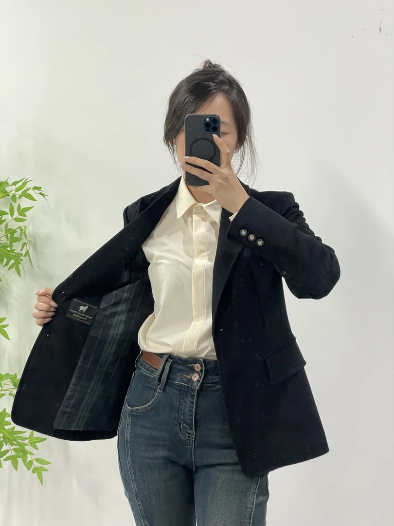 纯羊西服正肩外套显瘦通勤