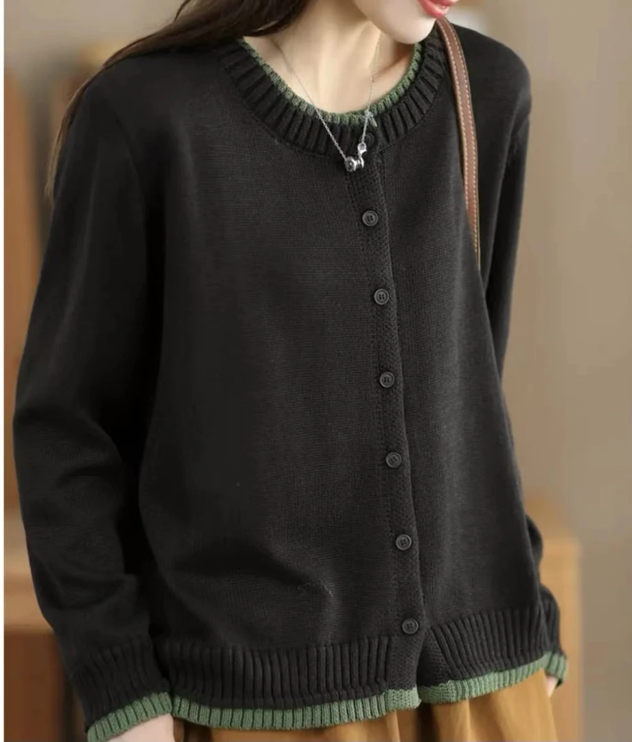 AIXINRUI  2491胖mm大码 宽松时尚气质百搭显瘦撞色外套