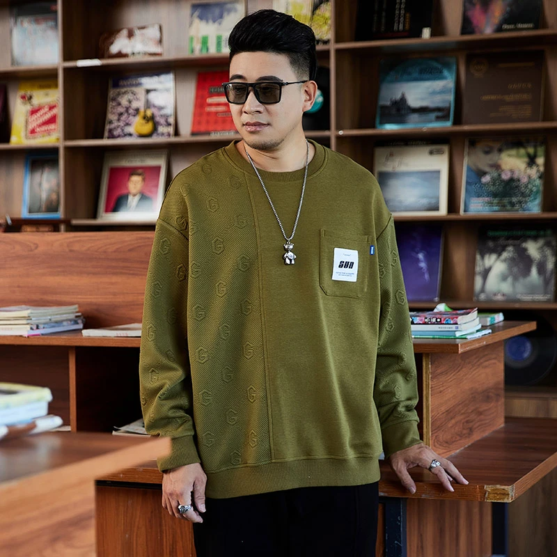 胖子大码男装300斤加肥加大宽松休闲潮流时尚百搭卫衣胖男生穿搭