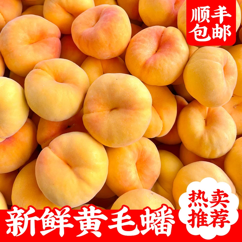 蒙阴黄金蜜蟠桃毛扁桃甜蜜黄肉桃子爆汁水蜜2-4.5斤顺丰