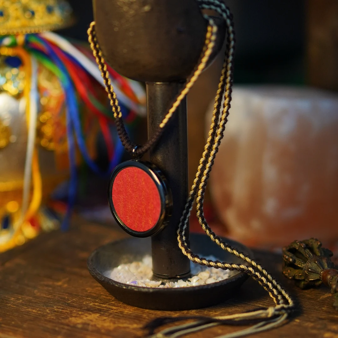 「五条」热贡手绘脖挂吊坠 民族风藏地手编绳