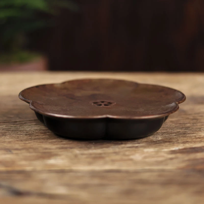 【福器】山茶花矮款蓄水壶承200CC直径15.5CM（春喜铜0114）