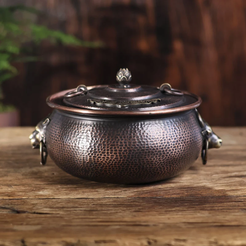 【福器】锤纹做旧牛虎锅小号18em（春喜铜0085）