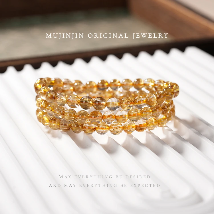 【木槿槿】天然钛晶多圈手链女款送女朋友礼物高级气质手串XL2215