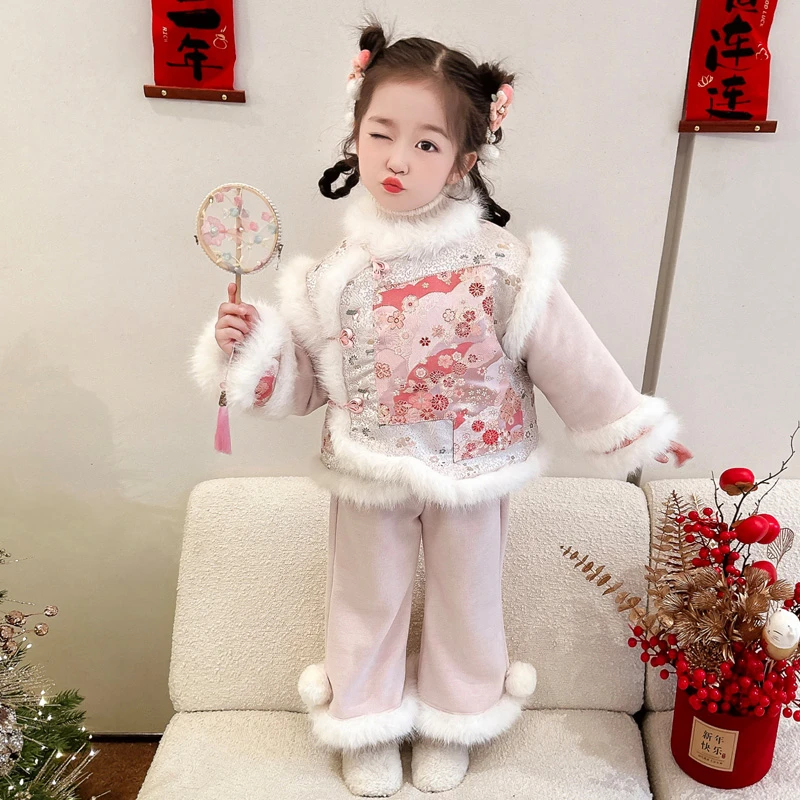 格格服古装女童2024新款秋冬国风儿童汉服新中式过年冬季拜年服