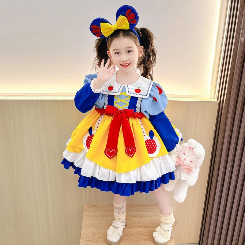 女童白雪公主裙子春秋款2025新款儿童洋气洛丽塔连衣裙宝宝秋装