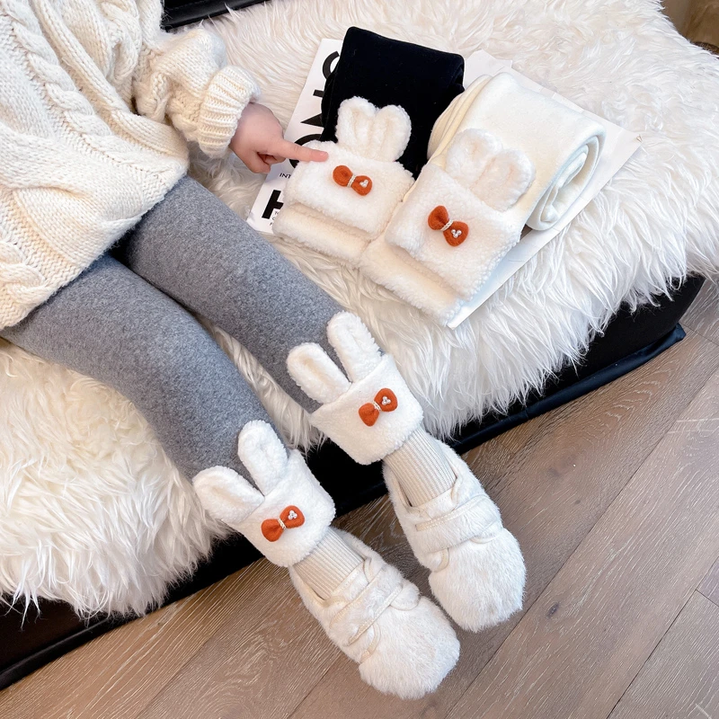 女童加绒打底裤外穿一体绒秋冬款女孩棉裤女宝宝冬季儿童加厚裤子