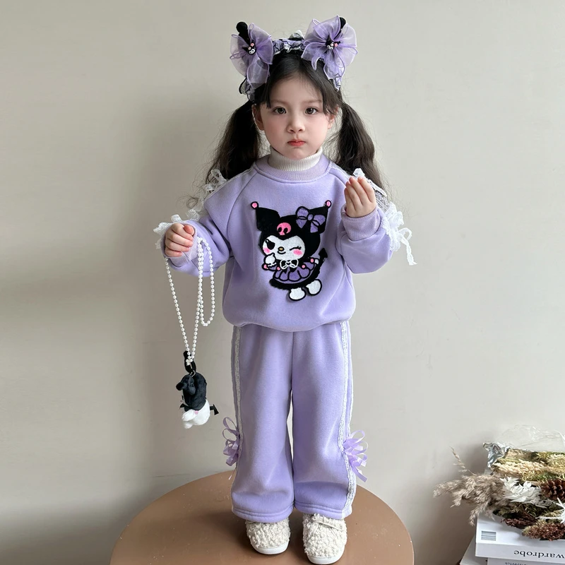 女童春秋运动套装2025新款儿童卫衣时髦两件套宝宝春款库洛米衣服