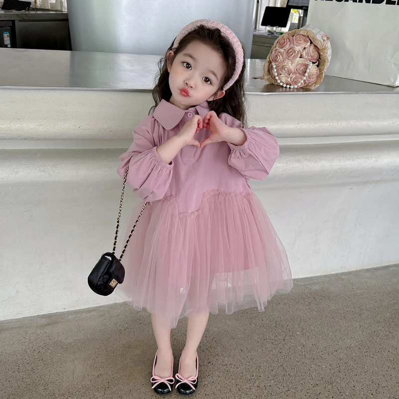 女童连衣裙秋装2024新款儿童春秋款洋气时髦网纱宝宝秋季公主裙子