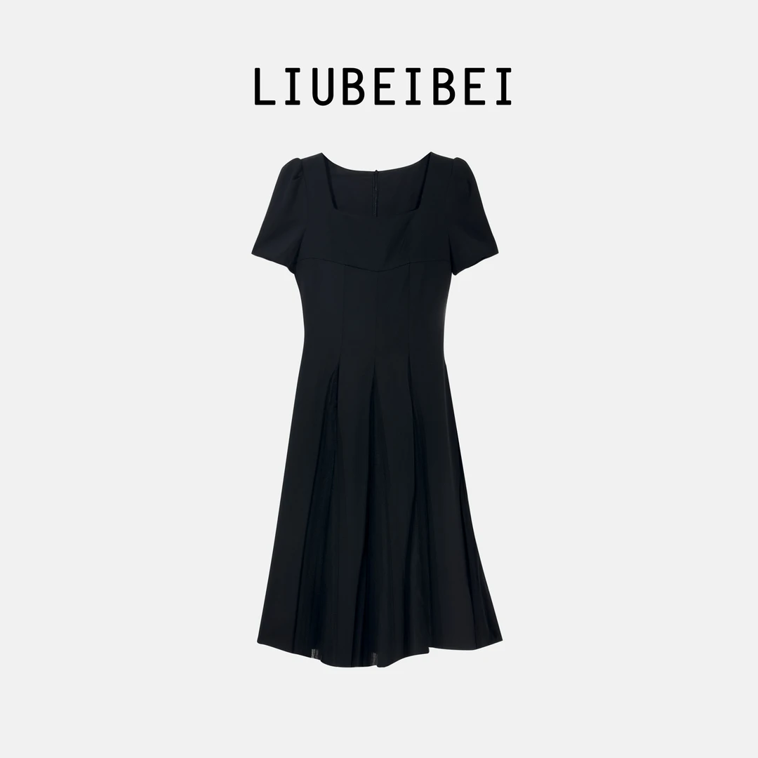 LIUBEIBEI夏季新款设计师百搭黑色女装连衣裙气质显瘦长裙8271