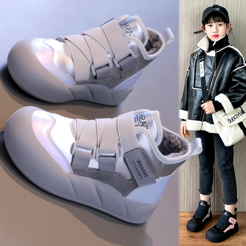 儿童雪地靴2025冬季新款女童加绒加厚大棉鞋中大童防水女孩短靴冬