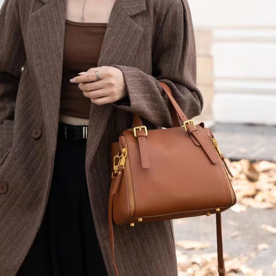 头层牛皮新款手提斜挎包轻奢休闲单肩包百搭小众牛皮女士包5831