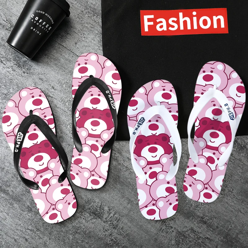 2024夏季爆款拖鞋人字拖休闲潮流防滑印花浴室平底卡通人字拖鞋