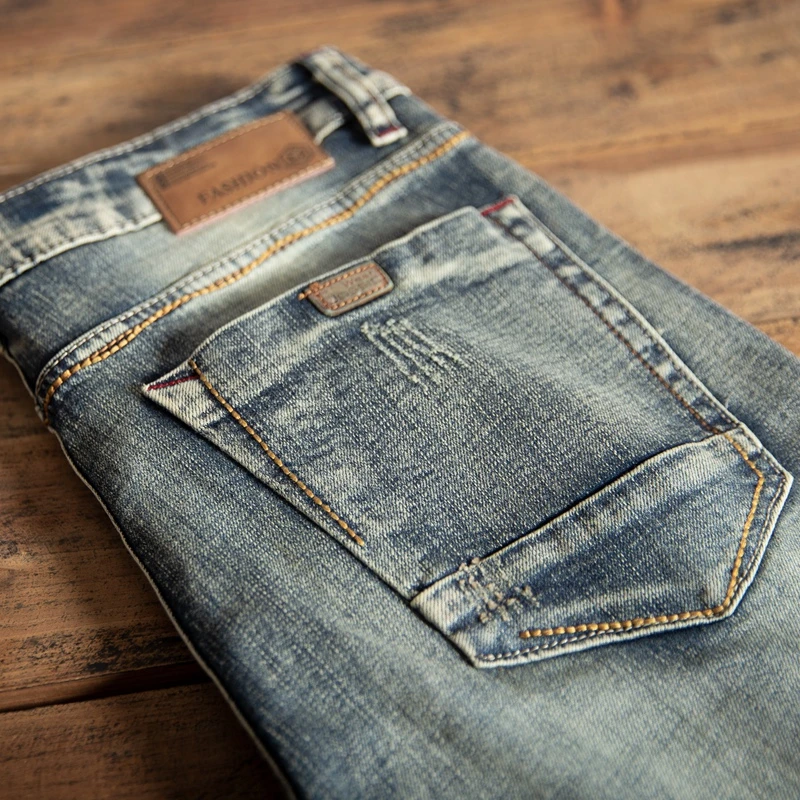 【WSL】2025新款美式复古牛仔裤男士修身直筒潮牌休闲长裤爆款新款
