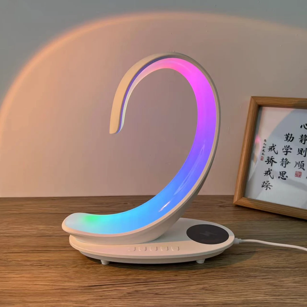 N1天鹅炫彩小夜灯无线充蓝牙音响氛围灯三合一创意高颜值七彩灯